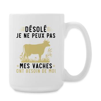 Meine Kühe brauchen mich - Große Tasse 440 ml - Weiß - Rechts