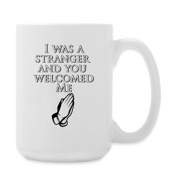 Stranger you welcomed, you welcomed me pilgrim - Large Mug 440 ml - white - Right