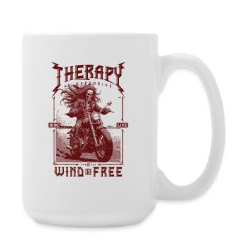 Therapy is Expensive Wind is Free Motorcycle Rider - Large Mug 440 ml - white - Right