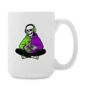 Skeleton Gamer Halloween Gaming - Large Mug 440 ml - white - Right