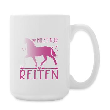 Horses Riding Stable Outfits Horse Lover - Large Mug 440 ml - white - Right