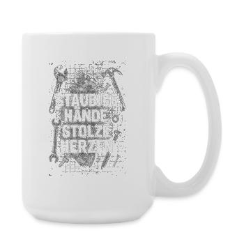 Mains poussiéreuses, cœurs fiers - Grande tasse 440 ml - blanc - Droite