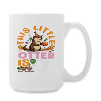 Dieser Otter ist 7 - süßes Geburtstagsmotiv - Große Tasse 440 ml - Weiß - Rechts
