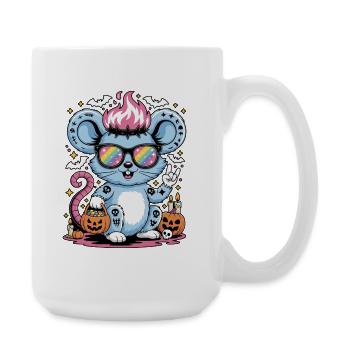 Rocker Maus Halloween Ratte - Große Tasse 440 ml - Weiß - Rechts