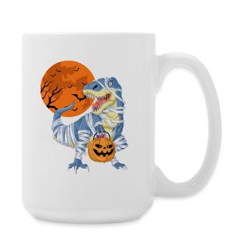 T-Rex Mummy Halloween - Large Mug 440 ml - white - Right