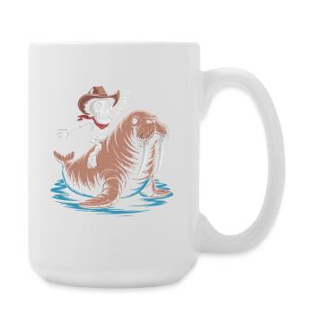 Cow-boy squelette sur morse - Grande tasse 440 ml - blanc - Droite