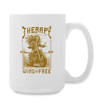 Therapy is Expensive Wind is Free Motorcycle Rider - Large Mug 440 ml - white - Right
