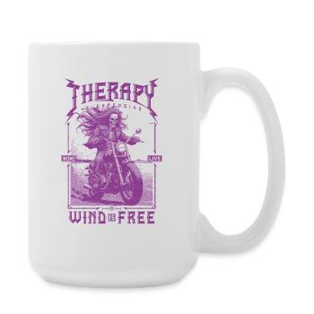 Therapy is Expensive Wind is Free Motorcycle Rider - Large Mug 440 ml - white - Right