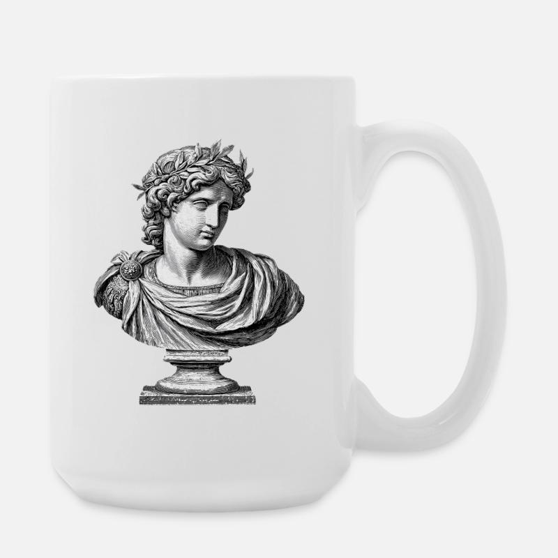 Buste antique Apollon - Gravure classique - Grande tasse 440 ml - blanc