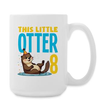 Dieser Otter ist 8 - süßes Geburtstagsmotiv - Große Tasse 440 ml - Weiß - Rechts