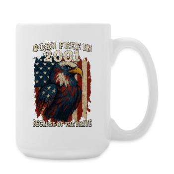 Né libre en 2001 - 24 ans de liberté parce que - Grande tasse 440 ml - blanc - Droite
