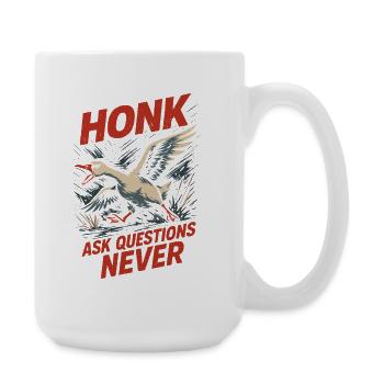Funny Gänse Meme Chaos Honk Zertifiziert Albern - Große Tasse 440 ml - Weiß - Rechts
