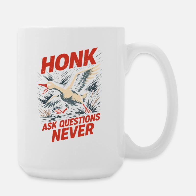 Funny Geese Meme Chaos Honk Certified Silly - Large Mug 440 ml - white