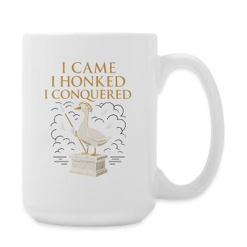 Funny Gänse Meme Chaos Honk Zertifiziert Albern - Große Tasse 440 ml - Weiß - Rechts