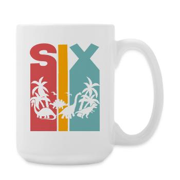 6ème anniversaire dinosaure - Grande tasse 440 ml - blanc - Droite