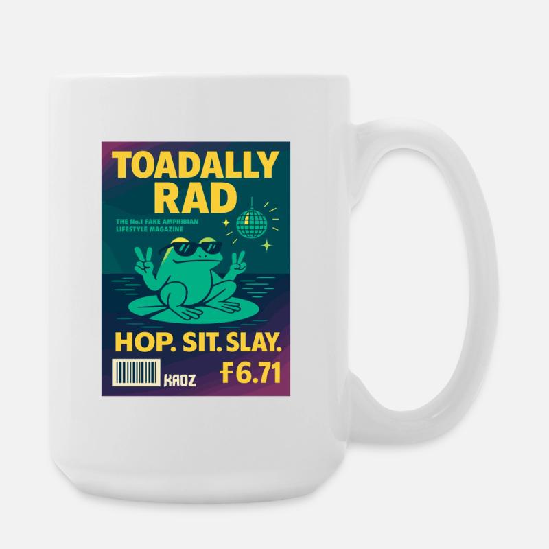 Magazine Grenouille Disco Rad Toadally - Grande tasse 440 ml - blanc