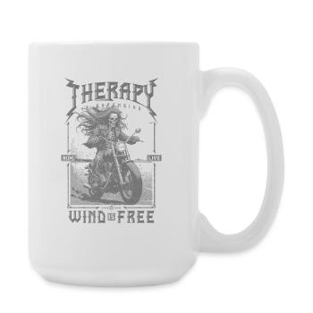 Therapy is Expensive Wind is Free Motorcycle Rider - Large Mug 440 ml - white - Right