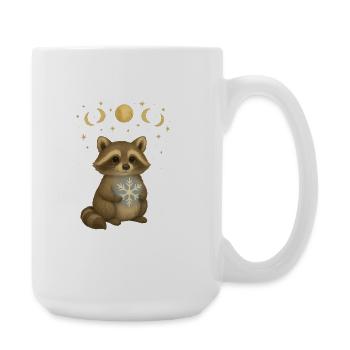 Magischer Weihnachts Waschbär - Große Tasse 440 ml - Weiß - Rechts