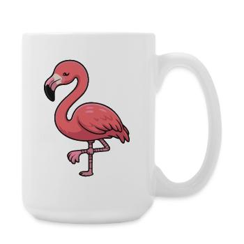 Pink Flamingo Cartoon Charm - Large Mug 440 ml - white - Right