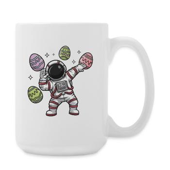 Danse des œufs de Pâques des astronautes dans l’espace - Grande tasse 440 ml - blanc - Droite