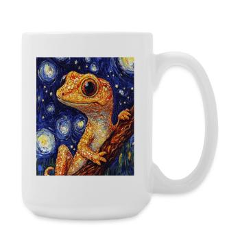 Gecko Van Gogh Style Nuit étoilée - Grande tasse 440 ml - blanc - Droite