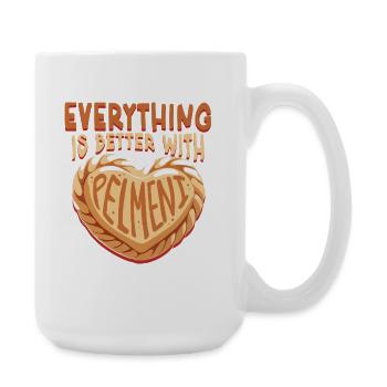 Pelmeni Pelmenis Tout va mieux avec Pelmeni - Grande tasse 440 ml - blanc - Droite