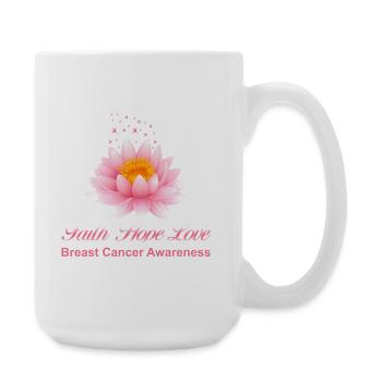 Cancer Faith Hope Love Awareness Shirt - Large Mug 440 ml - white - Right