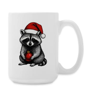 Noble raton laveur de Noël avec boule - Grande tasse 440 ml - blanc - Droite