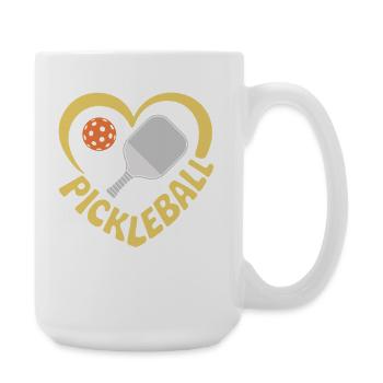 Raquette de pickleball en forme de cœur - Grande tasse 440 ml - blanc - Droite