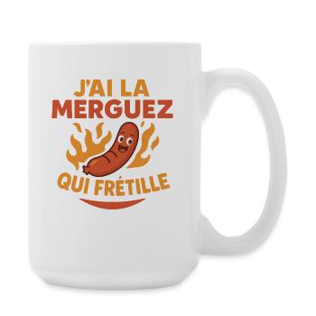 Ich habe den Merguez zappelnden Grillhumor - Große Tasse 440 ml - Weiß - Rechts