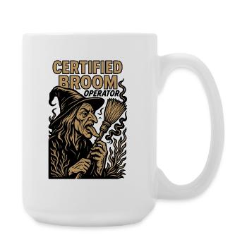 Zertifizierter Besenführer Hexe Halloween Kostüm - Große Tasse 440 ml - Weiß - Rechts
