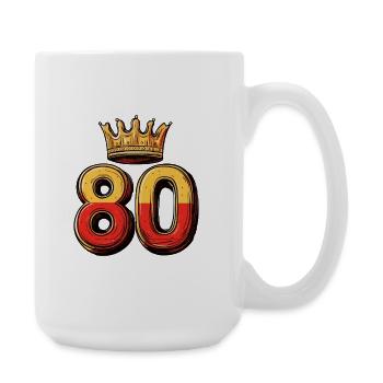 80 Zahl Krone - Große Tasse 440 ml - Weiß - Rechts