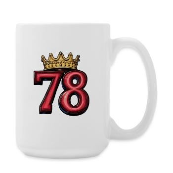 78 Zahl Krone - Große Tasse 440 ml - Weiß - Rechts