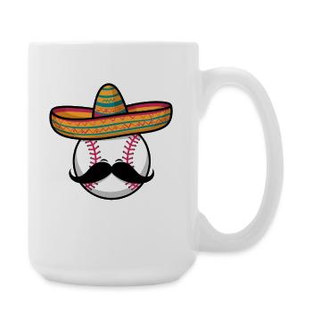 Lustiger Baseball Sombrero - Große Tasse 440 ml - Weiß - Rechts