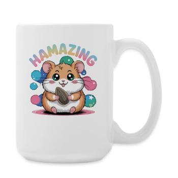 Hamazing Kawaii Hamster Seed Hearts - Large Mug 440 ml - white - Right