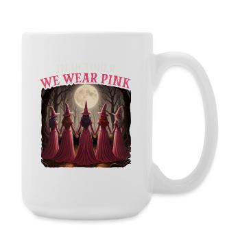 En octobre, nous portons du rose - Halloween Cancer du sein - Grande tasse 440 ml - blanc - Droite