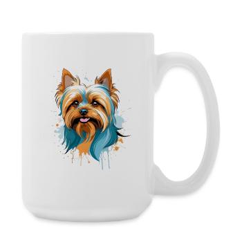Colorful Yorkie Look - Large Mug 440 ml - white - Right
