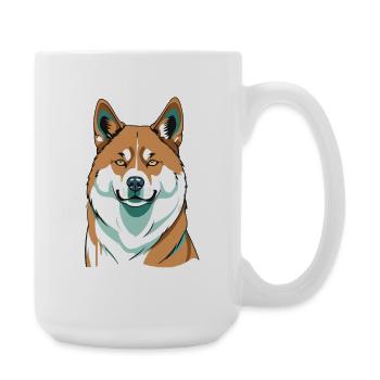 Cheerful Shiba Portrait - Large Mug 440 ml - white - Right