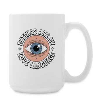 Optometrist Retinas Are My Love Language Optician - Große Tasse 440 ml - Weiß - Rechts