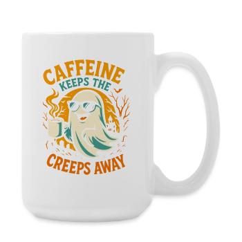 Koffein hält das Ghosting von Geister Halloween fern - Große Tasse 440 ml - Weiß - Rechts
