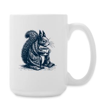 Eichhörnchen mit Tee - Große Tasse 440 ml - Weiß - Rechts