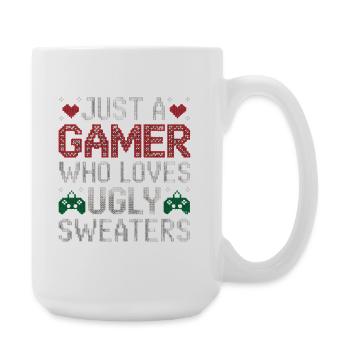 Ugly Christmas Gamer Weihnachten Zocker Gaming - Large Mug 440 ml - white - Right