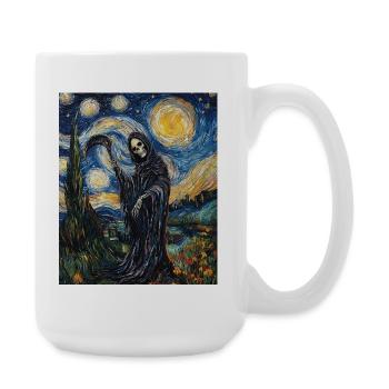 Grim Reaper Van Gogh Style Starry Night - Large Mug 440 ml - white - Right