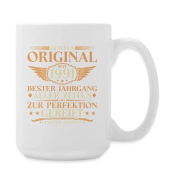 35th Birthday Vintage Original 1991 Vintage - Large Mug 440 ml - white - Right