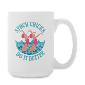 Synchronschwimmen Kunstschwimmen Wassersport - Große Tasse 440 ml - Weiß - Rechts