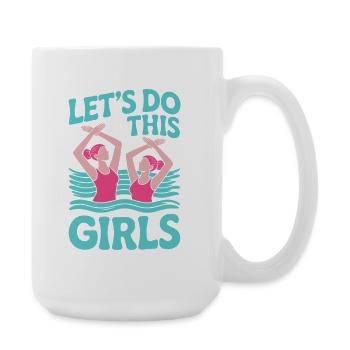 Synchronschwimmen Kunstschwimmen Wassersport - Große Tasse 440 ml - Weiß - Rechts