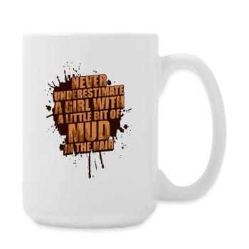 Un peu de boue Schlammlauf Mud Run Muddy Race - Grande tasse 440 ml - blanc - Droite