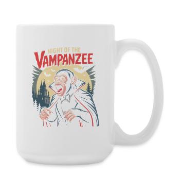Vampanzee Night Look Schimpanse Vampir - Große Tasse 440 ml - Weiß - Rechts