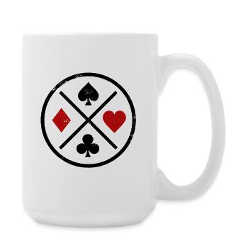 Playing Cards Contrast - Large Mug 440 ml - white - Right