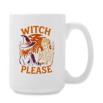 Hexe bitte Halloween Kostüm Party Spruch - Große Tasse 440 ml - Weiß - Rechts